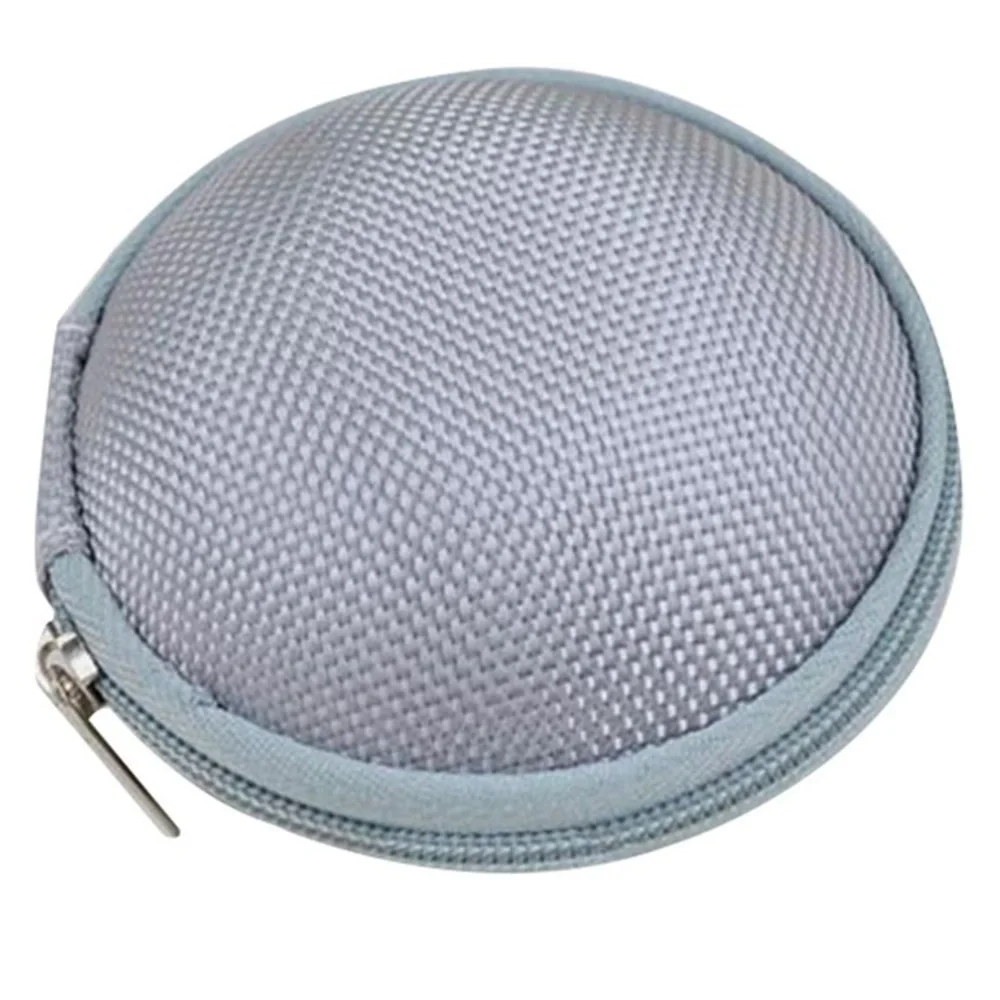 Round Gray Tech Storage Organizer Case with Zip Closure